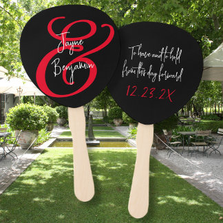 Leque Ventilador de Casamento e Segure-se dizendo preto