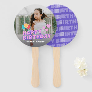 Leque Ventilador de Mão de Aniversário Personalizado