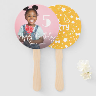 Leque Ventilador de Mão de Aniversário Personalizado