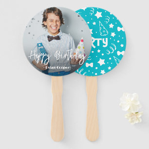 Leque Ventilador de Mão de Aniversário Personalizado