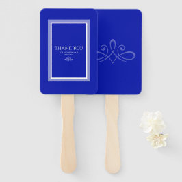 Leque Ventilador de mão de casamentos personalizado e az