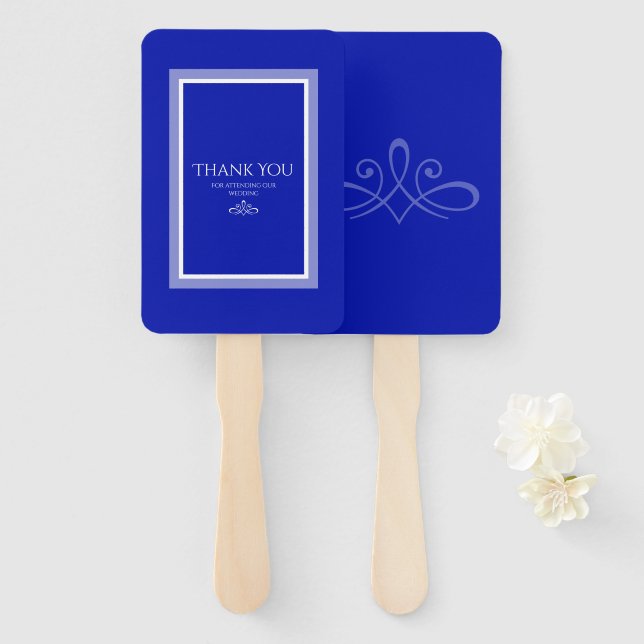 Leque Ventilador de mão de casamentos personalizado e az (Frente e Verso)