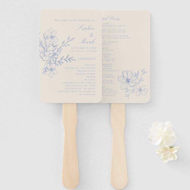 Leque Ventilador de Mão do Programa de Casamento de Cres (Criador carregado)