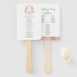 Leque Ventilador de Mão do Programa de Casamento Dourado