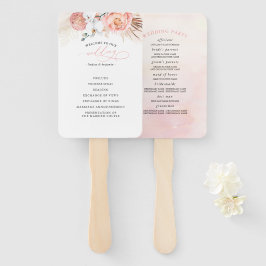 Leque Ventilador de Mão do Programa de Casamento Floral