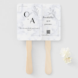 Leque Ventilador de Mão Marmoreado Elegante para Chá de 