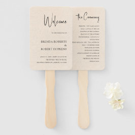 Leque Ventilador de Mão Negra Simples, Linen Linen