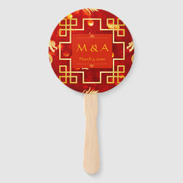 Leque Ventilador de Mão Redonda Redonda de Casamento com