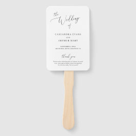 Leque Ventilador de Mão Simples Elegante Branco Clássico