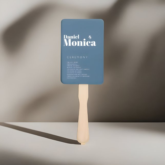 Leque Ventilador do Programa de Casamento Azul de Pastel (Criador carregado)