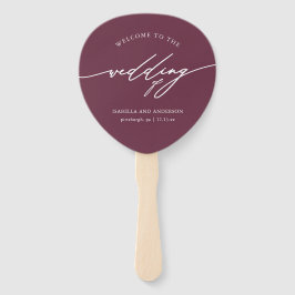 Leque Ventilador do Programa de Casamento Chic Burgundy