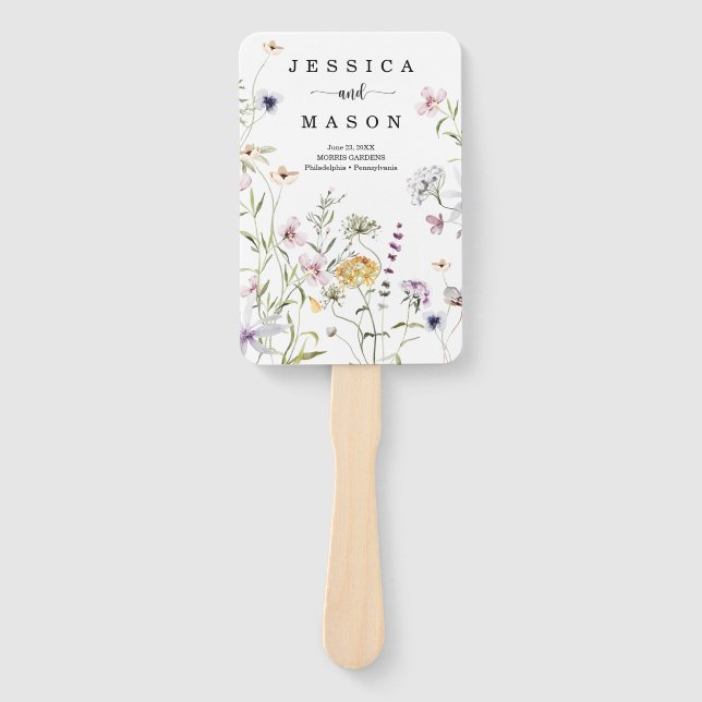 Leque Ventilador do Programa de Casamento de Flores Selv (Frente)