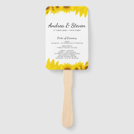 Leque Ventilador do Programa de Casamento de Girassóis. 