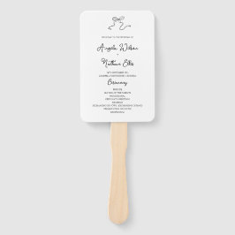 Leque Ventilador do programa de casamento desenhado à mã