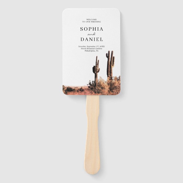 Leque Ventilador do Programa de Casamento do Deserto de  (Frente)