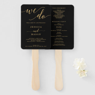 Leque Ventilador do Programa de Casamento Dourado Mínimo