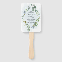 Leque Ventilador do Programa de Casamento Eucalyptus Azu