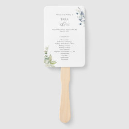 Leque Ventilador do Programa de Casamento Floral Azul Du