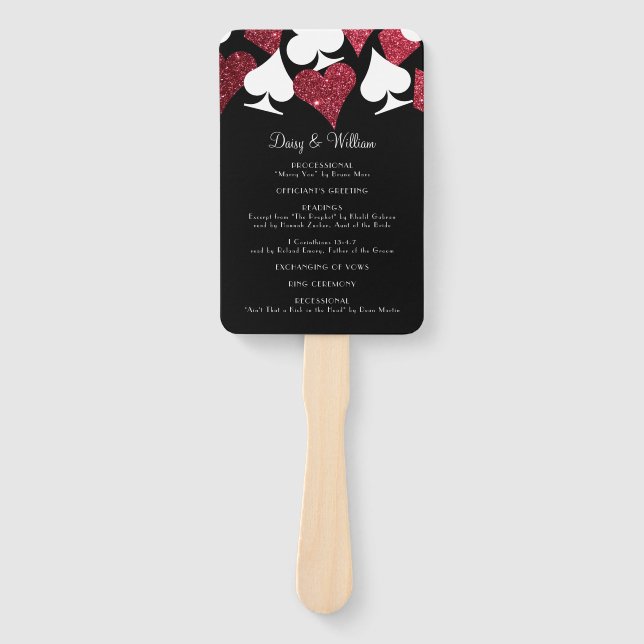 Leque Ventilador do programa de casamento Red Glitter Ve (Frente)