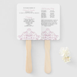 Leque Ventilador do programa de Casamento tema damasco e