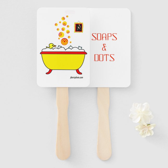 Leque Ventilador Mah Jongg Soaps and Dots (Frente e Verso)