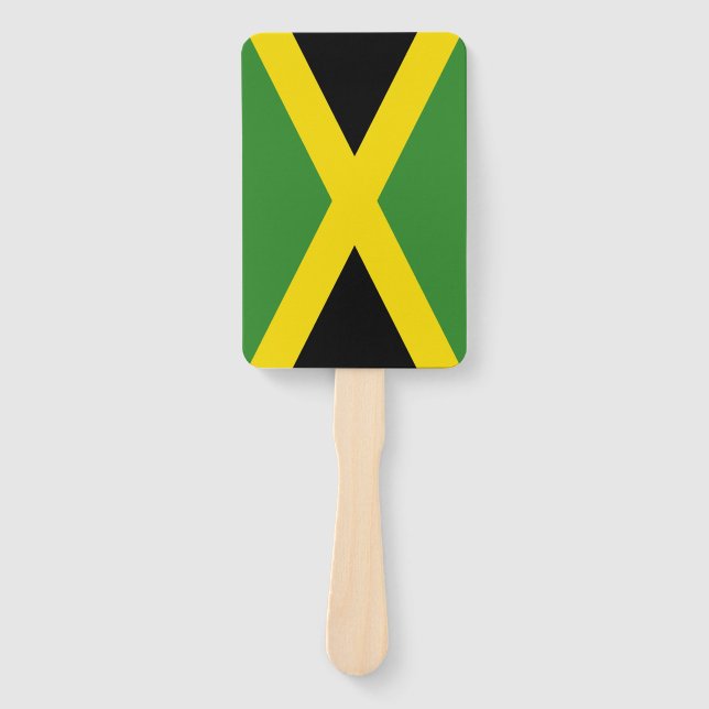 Leque Ventilador manual com bandeira da Jamaica (Frente)