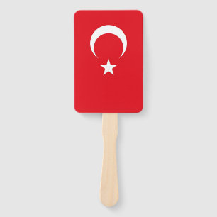 Leque Ventilador manual com bandeira da Turquia