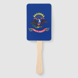 Leque Ventilador manual com bandeira de Dakota do Norte