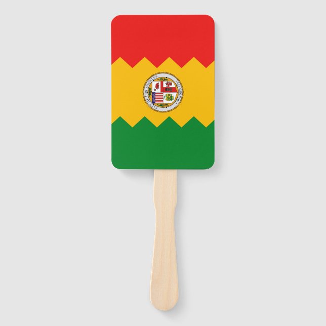 Leque Ventilador manual com bandeira de Los Angeles, EUA (Frente)