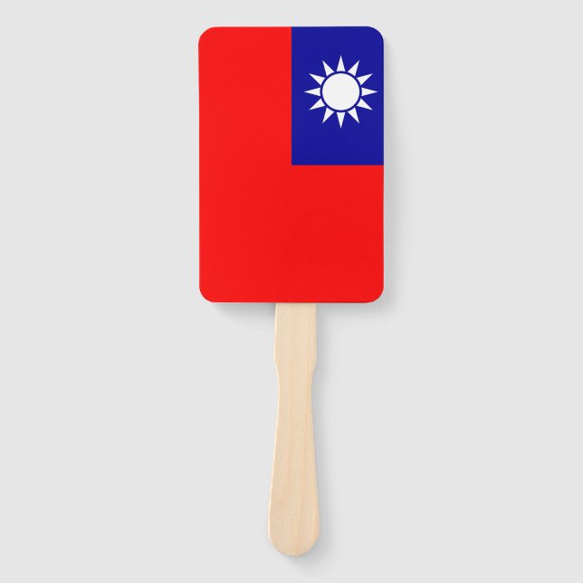 Leque Ventilador manual com bandeira de Taiwan (Frente)