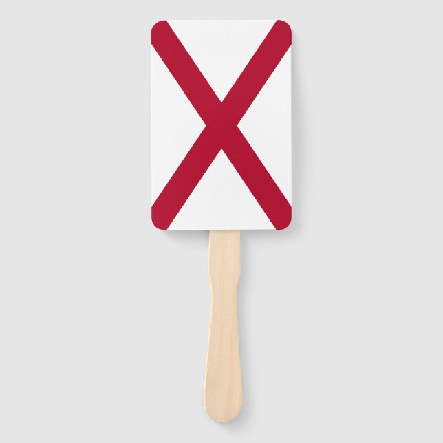 Leque Ventilador manual com bandeira do Alabama, EUA (Frente)