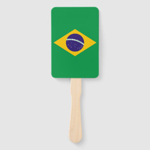 Leque Ventilador manual com bandeira do Brasil