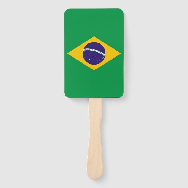 Leque Ventilador manual com bandeira do Brasil (Frente)