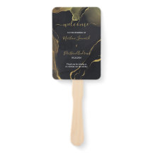 Ventilador preto e Dourado da Mão Marble