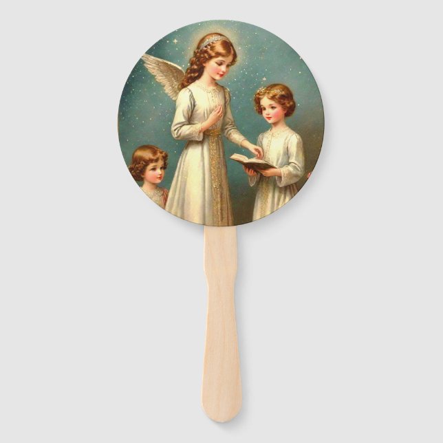 Leque Ventiladores Anjos Retro-Look (Verso)