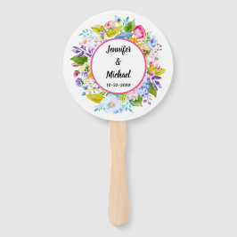 Leque Ventiladores convidados de casamento cor-de-rosa m