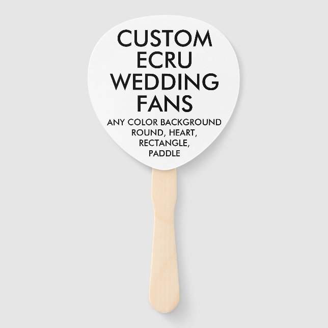 Leque VENTILADORES DE CASAMENTO ECRU Personalizados (10) (Frente)