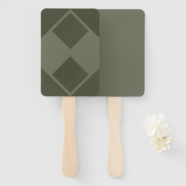 Leque Ventiladores de eventos verdes do Bold Diamond Mos (Frente e Verso)