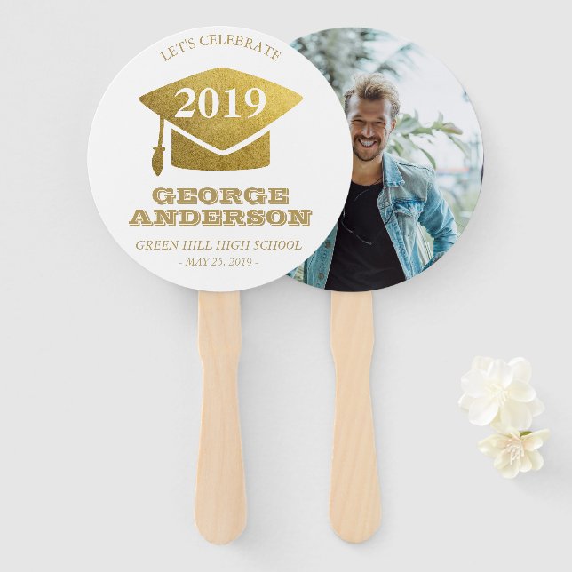 Leque Ventiladores de fotos para graduação - Formando Do (Frente e Verso)