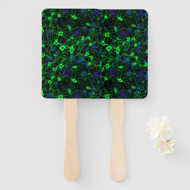 Leque Ventiladores de Mão da Cidade Neuron (Frente e Verso)