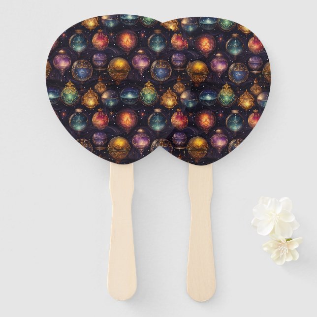 Leque Ventiladores de Mão de Natal (Frente e Verso)