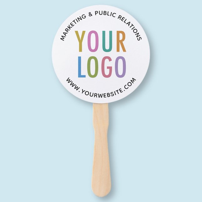 Leque Ventiladores de mão de Promocional personalizados  (MISOOK White Round Handheld Fan with Logo)