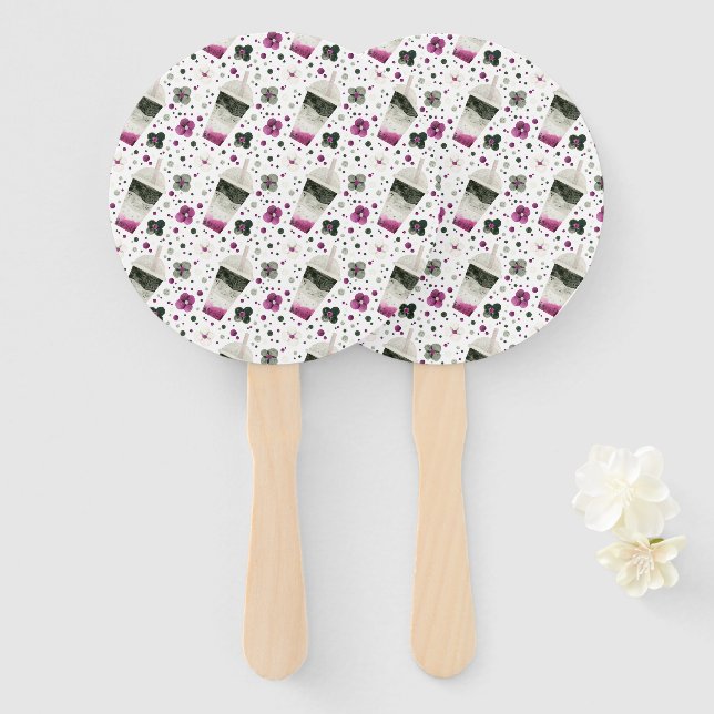 Leque Ventiladores de Mão do Orgulho Asexual (Frente e Verso)