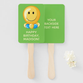 Leque Ventiladores de mão personalizados de texto e cor