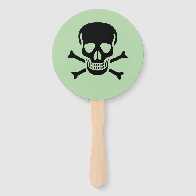 Leque Ventiladores de mão redondas verdes pretos (Frente)