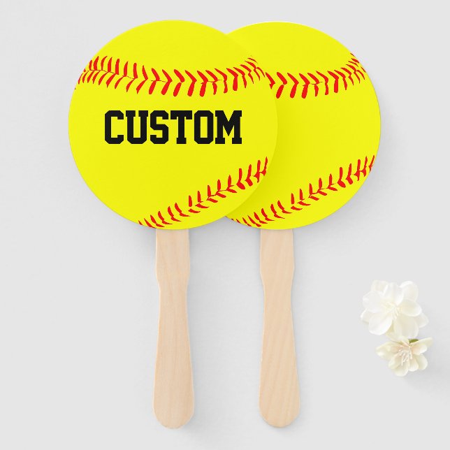 Leque Ventiladores de softball personalizados para venti (Frente e Verso)