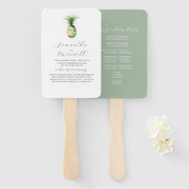 Leque Ventiladores do Programa Casamento Abacaxi Aquarel