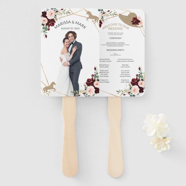 Leque Ventiladores do Programa Casamento Equestre com Fo (Frente e Verso)