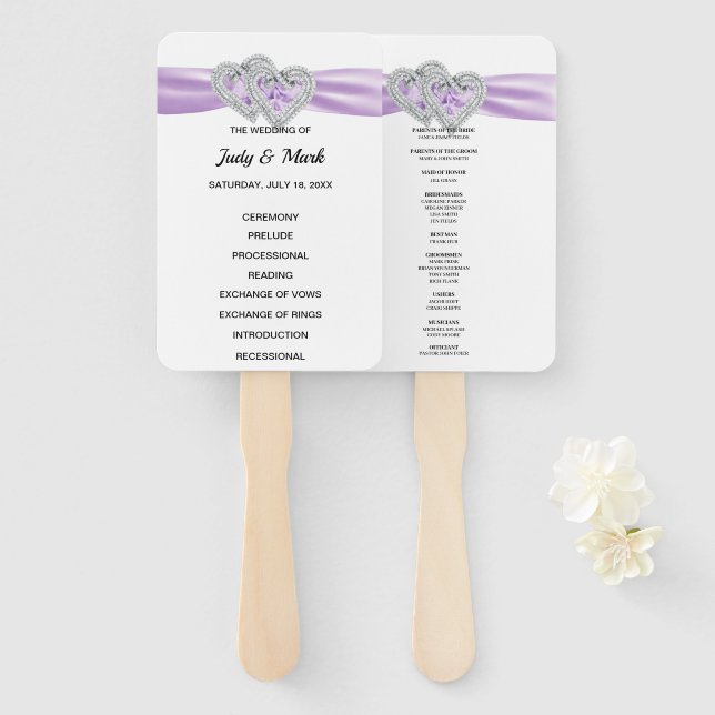 Leque Ventiladores do Programa Casamento Roxo de Coraçõe (Frente e Verso)