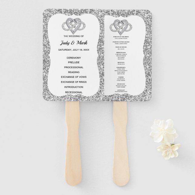 Leque Ventiladores do Programa de Casamento Cardíaco Inf (Frente e Verso)